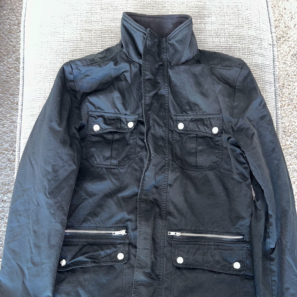 H&M mens black bomber jacket. Size US 36R or size Small